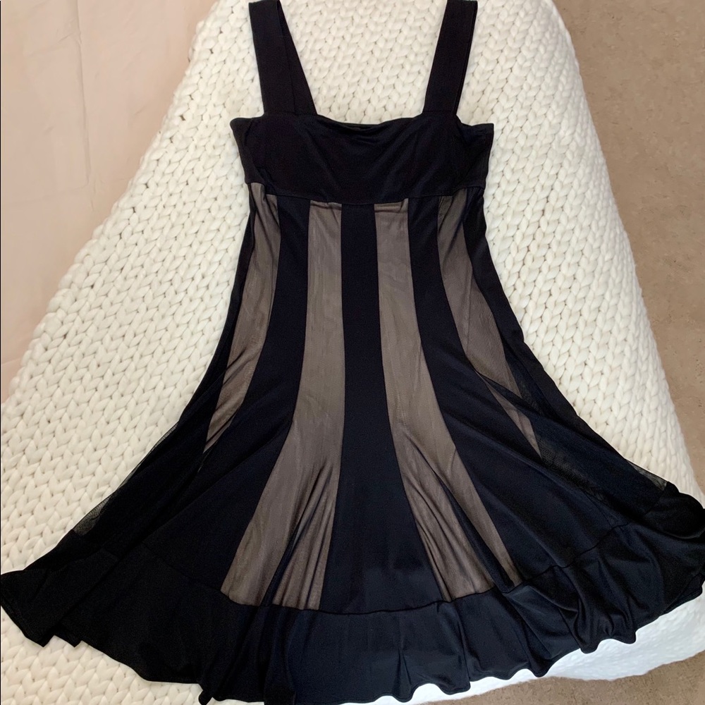 Black and cream overlay dress